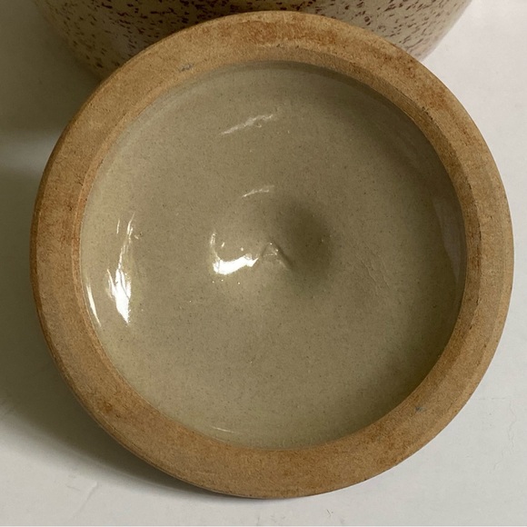 Monmouth Pottery Vintage Crock Canister Jar Bean Pot Shape Maple Leaf Splatter - Picture 14 of 14